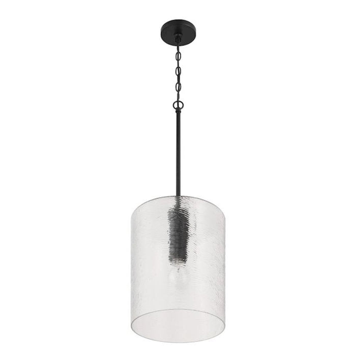 Craftmade Lyndsey 1 Light Pendant, Black/Clear Textured