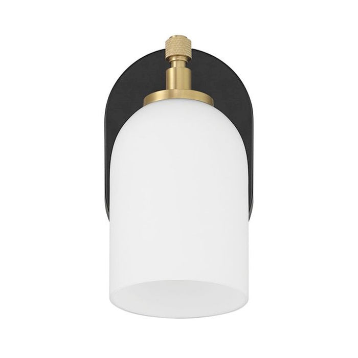 Craftmade Council 1 Light Wall Sconce, Black/Brass/White Frosted