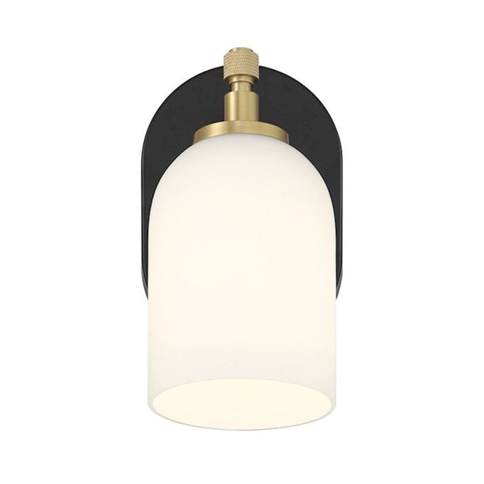 Craftmade Council 1 Light Wall Sconce, Black/Brass/White Frosted