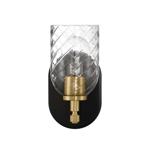 Craftmade Council 1Lt Wall Sconce, Flat Black/Satin Brass