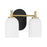 Craftmade Council 2 Light Vanity, Black/Brass/White Frosted