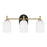 Craftmade Council 3 Light Vanity, Black/Brass/White Frosted - 60303-FBSB