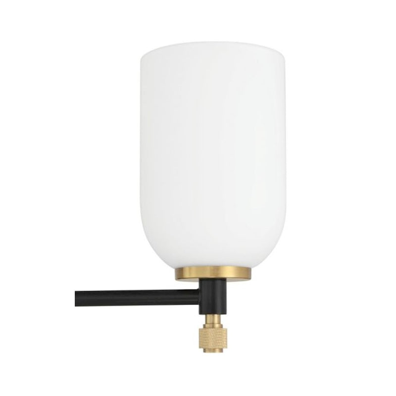 Craftmade Council 3 Light Chandelier, Black/Brass/White Frosted