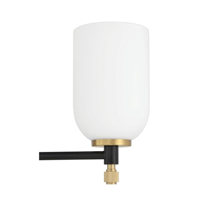 Craftmade Council 3 Light Chandelier, Black/Brass/White Frosted