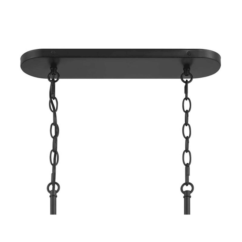 Craftmade Council 6 Light Island, Black/Brass/White Frosted