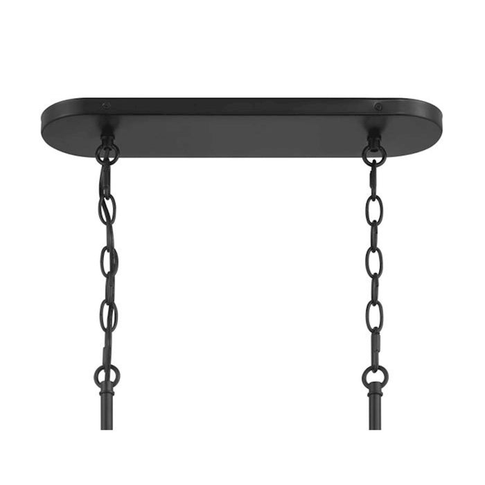 Craftmade Council 6 Light Island, Black/Brass/White Frosted