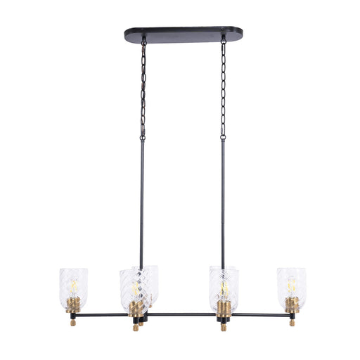 Craftmade Council 6Lt Island, Flat Black/Satin Brass