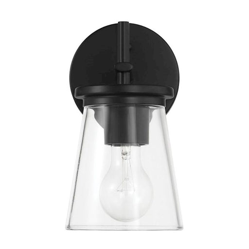 Craftmade Connell 1 Light Wall Sconce, Black/Clear - 60401-FB