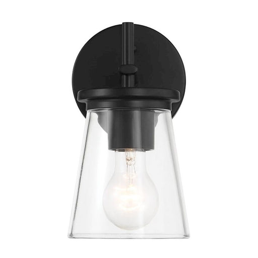 Craftmade Connell 1 Light Wall Sconce, Black/Clear