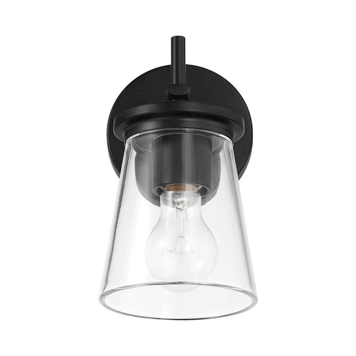 Craftmade Connell 1 Light Wall Sconce, Black/Clear