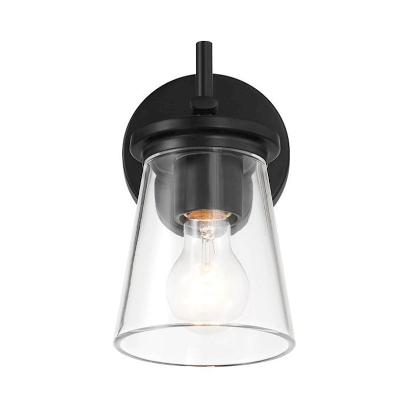 Craftmade Connell 1 Light Wall Sconce, Black/Clear