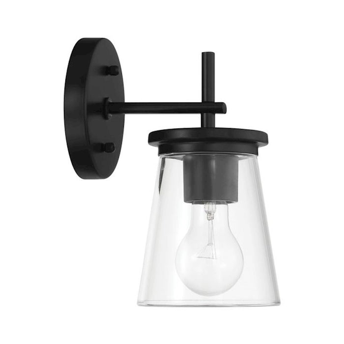 Craftmade Connell 1 Light Wall Sconce, Black/Clear