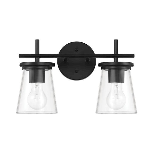 Craftmade Connell 2 Light Vanity, Black/Clear - 60402-FB