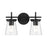 Craftmade Connell 2 Light Vanity, Black/Clear