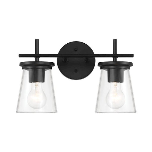 Craftmade Connell 2 Light Vanity, Black/Clear