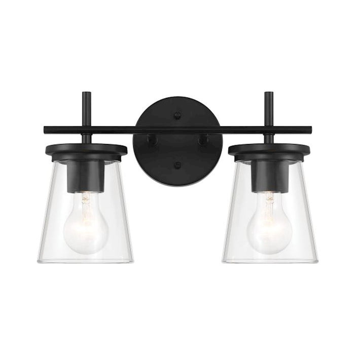 Craftmade Connell 2 Light Vanity, Black/Clear
