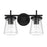 Craftmade Connell 2 Light Vanity, Black/Clear
