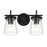 Craftmade Connell 2 Light Vanity, Black/Clear