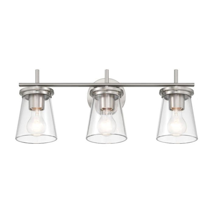 Craftmade Connell 3 Light Vanity, Nickel/Clear