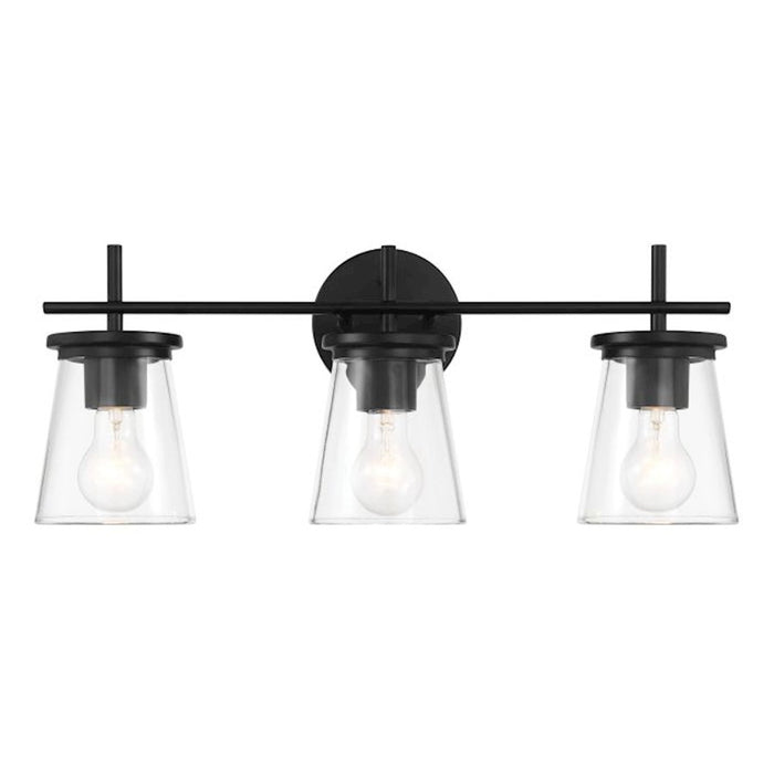Craftmade Connell 3 Light Vanity, Black/Clear