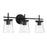 Craftmade Connell 3 Light Vanity, Black/Clear