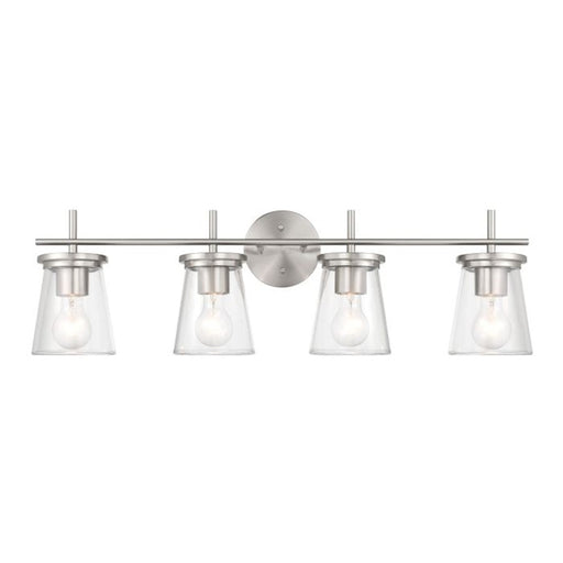 Craftmade Connell 4 Light Vanity, Nickel/Clear