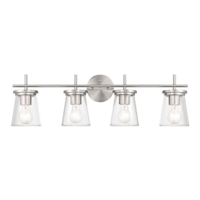 Craftmade Connell 4 Light Vanity, Nickel/Clear