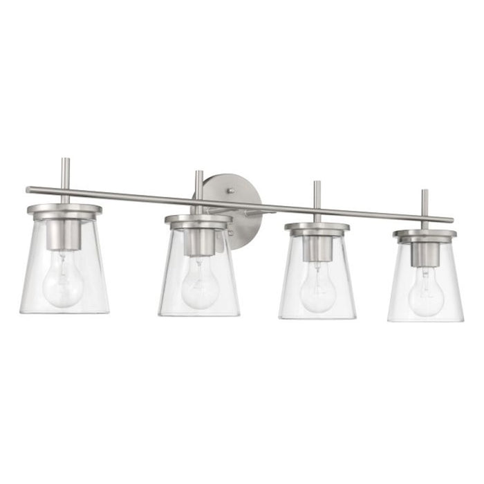 Craftmade Connell 4 Light Vanity, Nickel/Clear