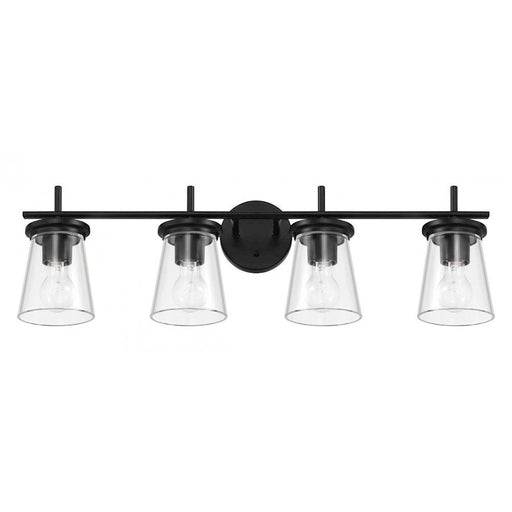 Craftmade Connell 4 Light Vanity, Black/Clear