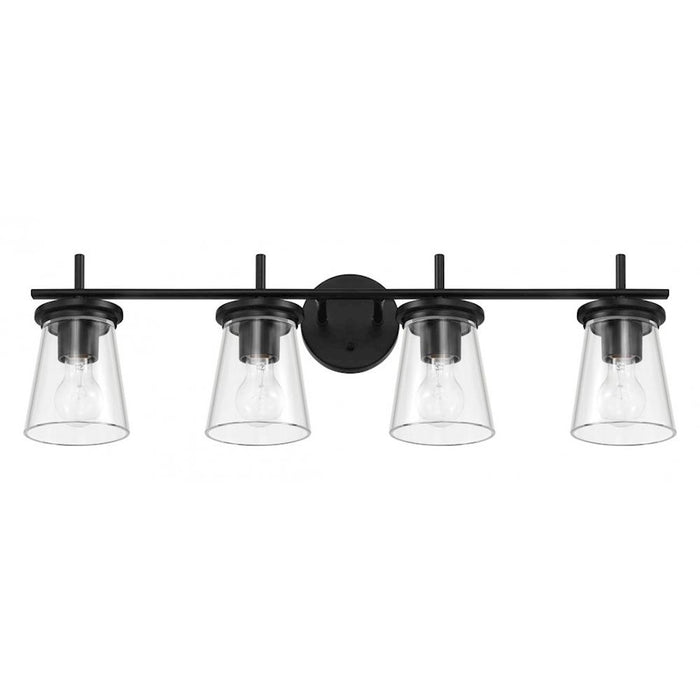 Craftmade Connell 4 Light Vanity, Black/Clear