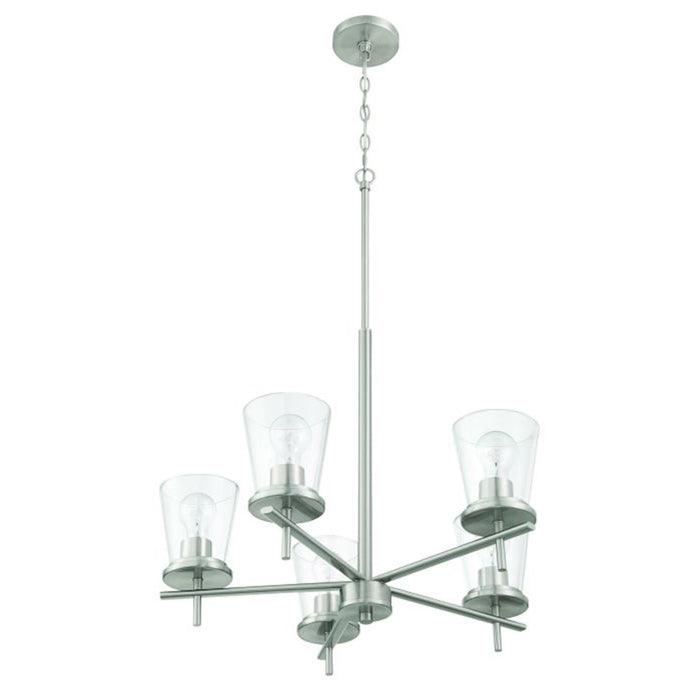 Craftmade Connell 5 Light Chandelier, Nickel/Clear