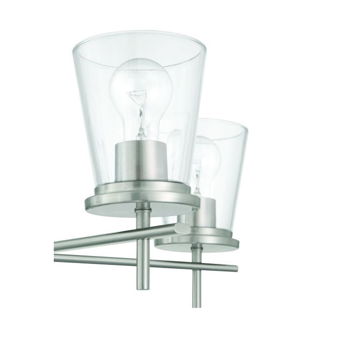 Craftmade Connell 5 Light Chandelier, Nickel/Clear