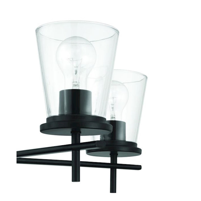 Craftmade Connell 5 Light Chandelier, Black/Clear