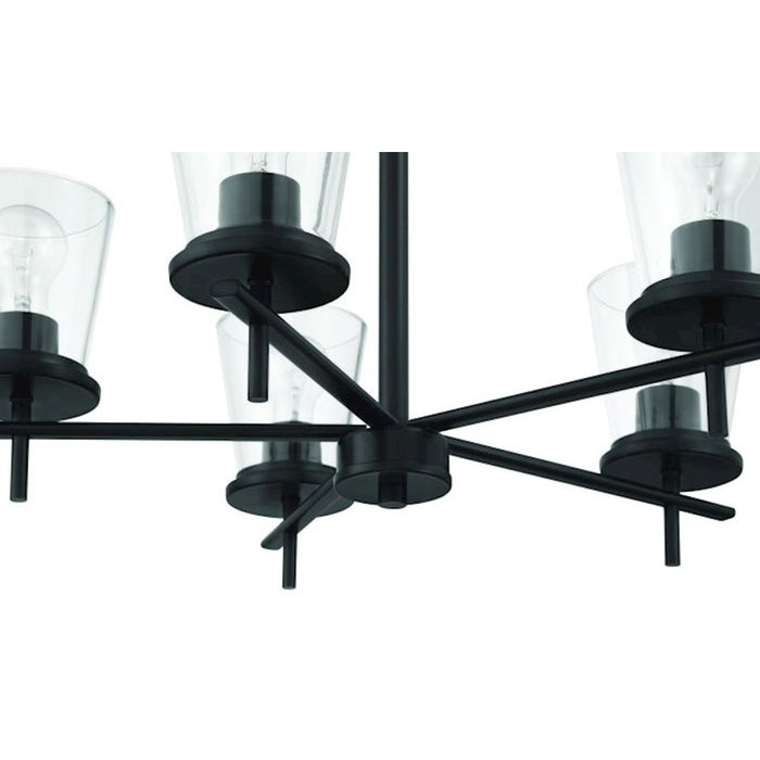 Craftmade Connell 5 Light Chandelier, Black/Clear