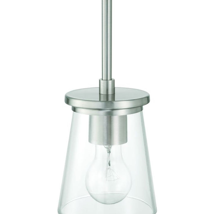 Craftmade Connell 1 Light Mini Pendant, Nickel/Clear