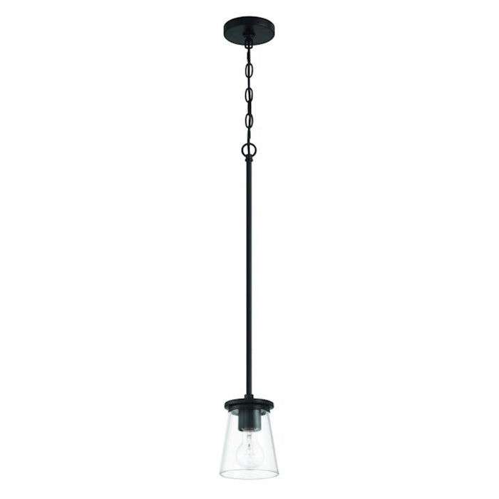 Craftmade Connell 1 Light Mini Pendant, Black/Clear - 60491-FB
