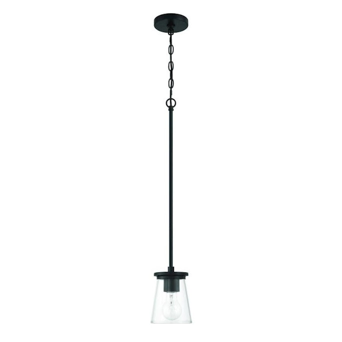 Craftmade Connell 1 Light Mini Pendant, Black/Clear