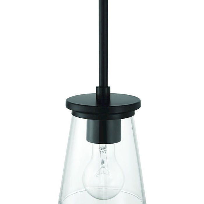 Craftmade Connell 1 Light Mini Pendant, Black/Clear