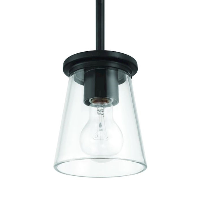 Craftmade Connell 1 Light Mini Pendant, Black/Clear