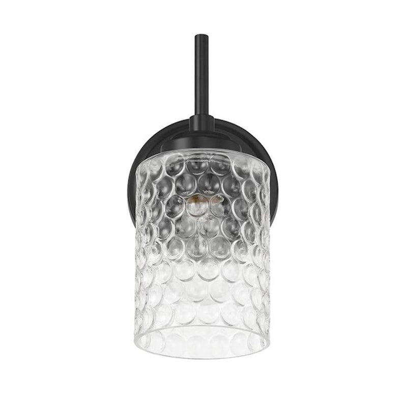 Craftmade Claire 1 Light Wall Sconce, Black/Clear Bubble