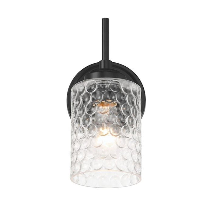Craftmade Claire 1 Light Wall Sconce, Black/Clear Bubble