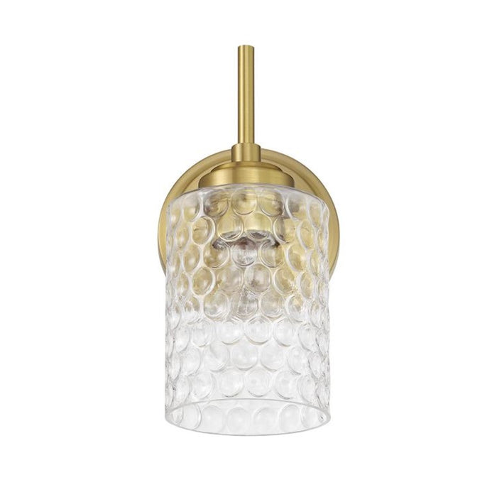 Craftmade Claire 1 Light Wall Sconce, Brass/Clear Bubble
