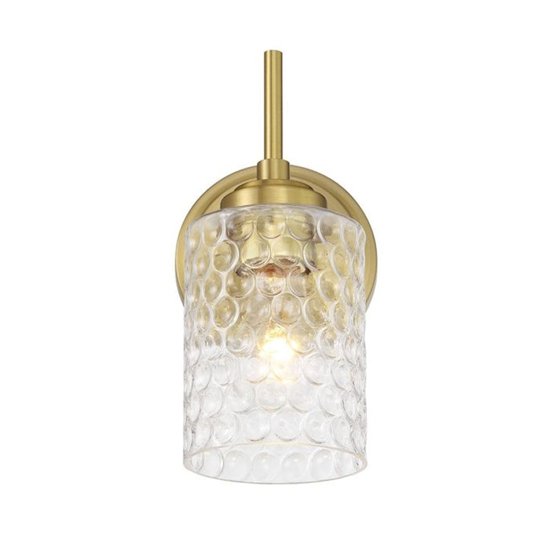 Craftmade Claire 1 Light Wall Sconce, Brass/Clear Bubble