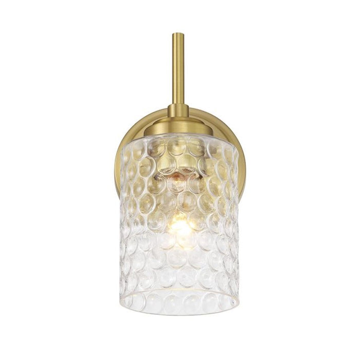 Craftmade Claire 1 Light Wall Sconce, Brass/Clear Bubble