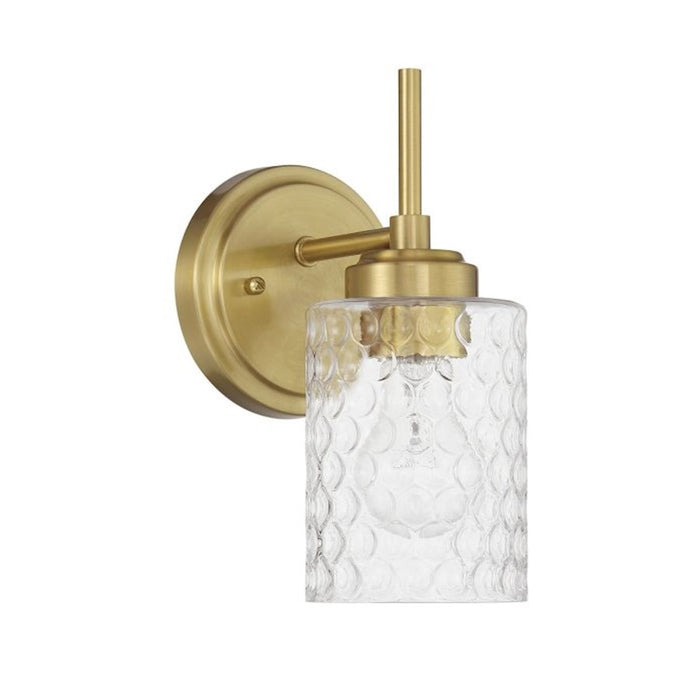 Craftmade Claire 1 Light Wall Sconce, Brass/Clear Bubble
