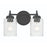 Craftmade Claire 2 Light Vanity, Black/Clear Bubble
