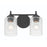 Craftmade Claire 2 Light Vanity, Black/Clear Bubble