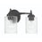Craftmade Claire 2 Light Vanity, Black/Clear Bubble