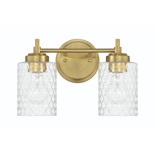 Craftmade Claire 2 Light Vanity, Brass/Clear Bubble - 60502-SB
