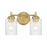 Craftmade Claire 2 Light Vanity, Brass/Clear Bubble